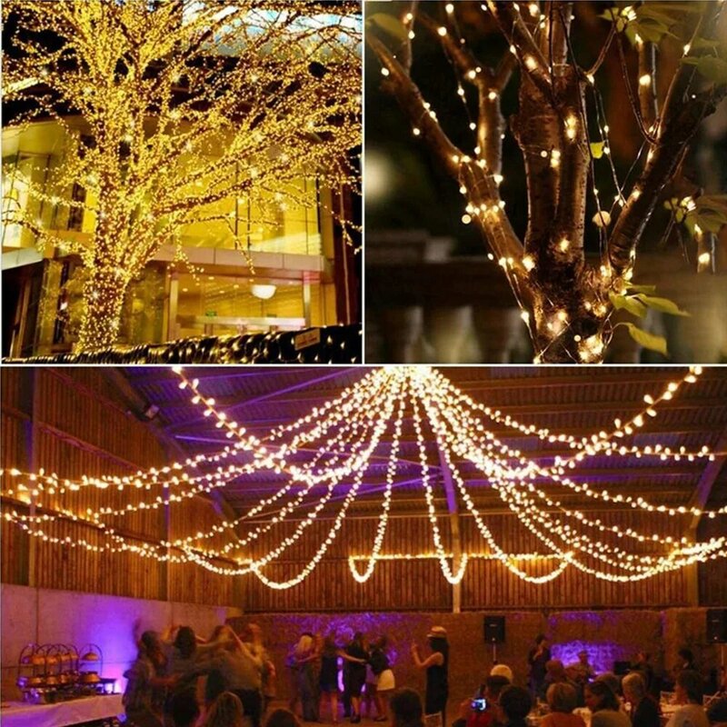 سلسلة أضواء LED تعمل بالطاقة الشمسية للديكور الخارجي ، أضواء خرافية مضادة للماء ، حديقة عيد الميلاد ، حفل زفاف ، مصباح ملون ، 5 أمتار ، 10 أمتار