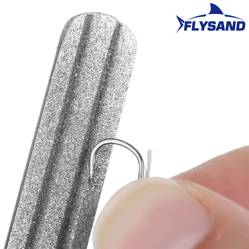 FLYSAND Portable Outdoor Double Groove Fishing Hook Sharpening Hone New Fishing Grinding Hook Sharpener Tool Fishing Accessories