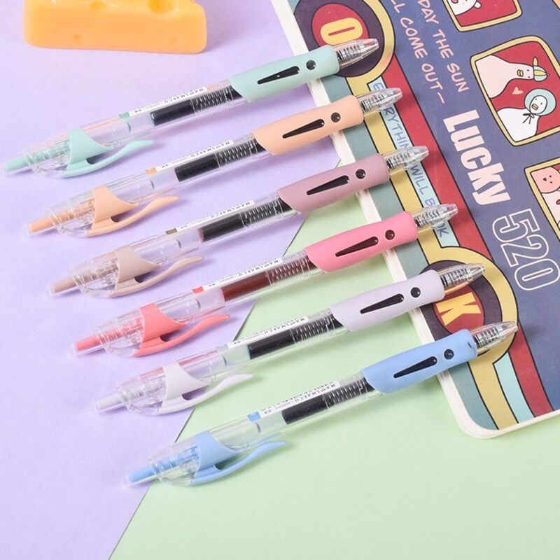 أقلام جيل من نوع الصحافة الإبداعية ، حبر جاف ملون ، قلم توقيع الطلاب ، هدية ، 6 ألوان ، 0.5 مللي متر
