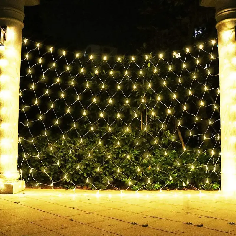 مقاوم للماء شبكة سلسلة LED ضوء ، نافذة الستار ، الجنية ضوء ، عطلة ديكور حفلات ، عيد الميلاد ، في الهواء الطلق ، صافي ، 3 m x 2 m ، 6 m x 4m