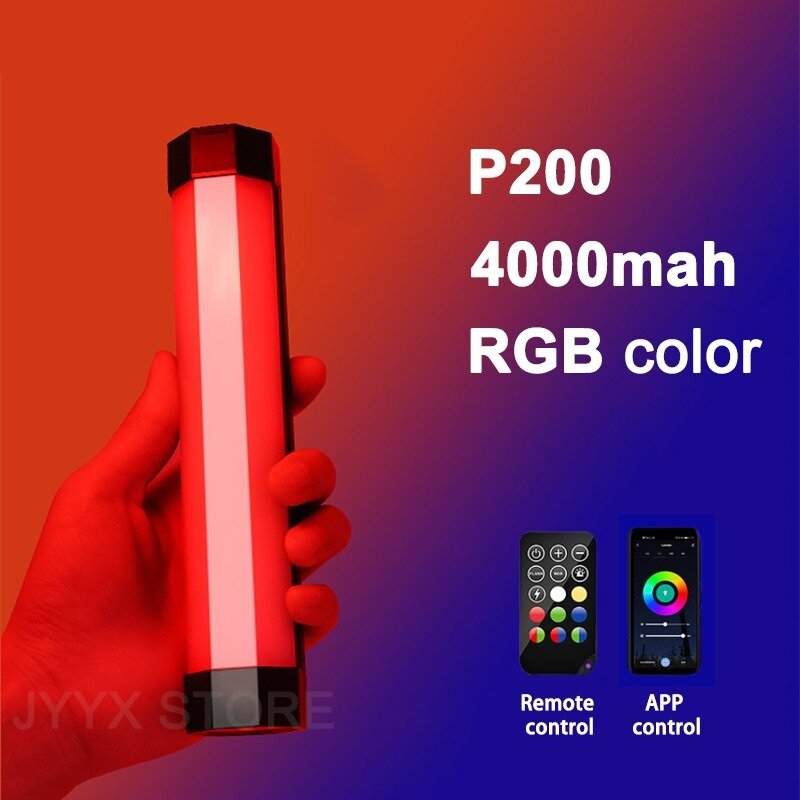 مصباح تصوير محمول باليد P200 ، عصا أنبوب RGB ، فيديو ناعم ، جهاز تحكم عن بعد بتطبيق مقابل 6C Pavotube ، جديد