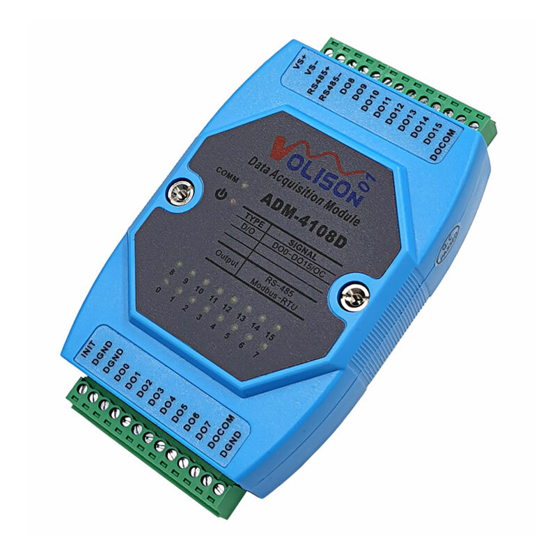 ADM-4108D وحدة إخراج التبديل الرقمي ، 16DO NPN الترانزستور ، MODBUS RS485 الاتصالات ، 16 قناة