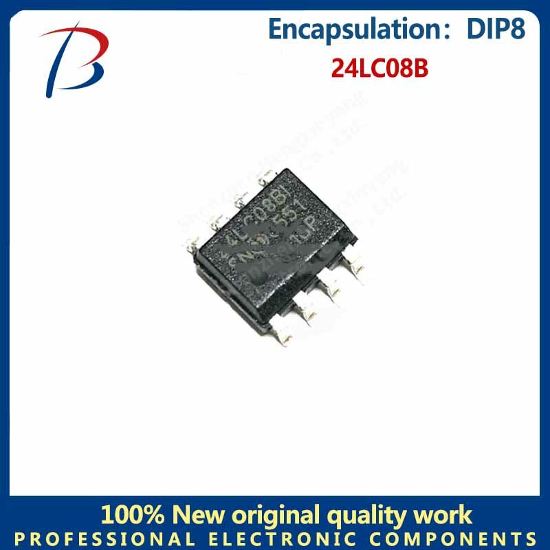 رقاقة ذاكرة DIP8 في الخط ، طباعة الشاشة ، 24LC08B ، 10