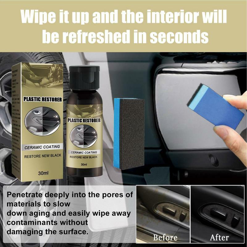 عامل تنظيف جلد السيارة مع الإسفنج ، منتجات العناية الخارجية ، تجديد السيارة ، 30