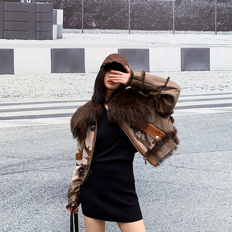 الرجعية المستوردة الفراء المتكاملة المرأة الجديدة الشتاء قصيرة معطف الفرو الثعلب معطف الفرو