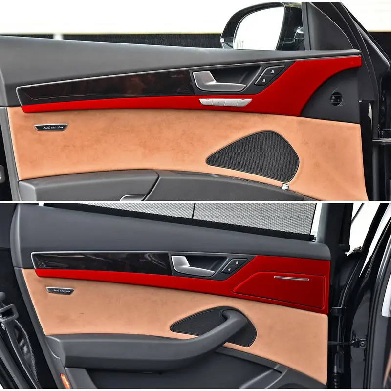 سيارة التصميم ثلاثية الأبعاد 5D ألياف الكربون سيارة الداخلية مركز وحدة التحكم تغيير لون صب ملصق الشارات لأودي A8 D4 2011-2017