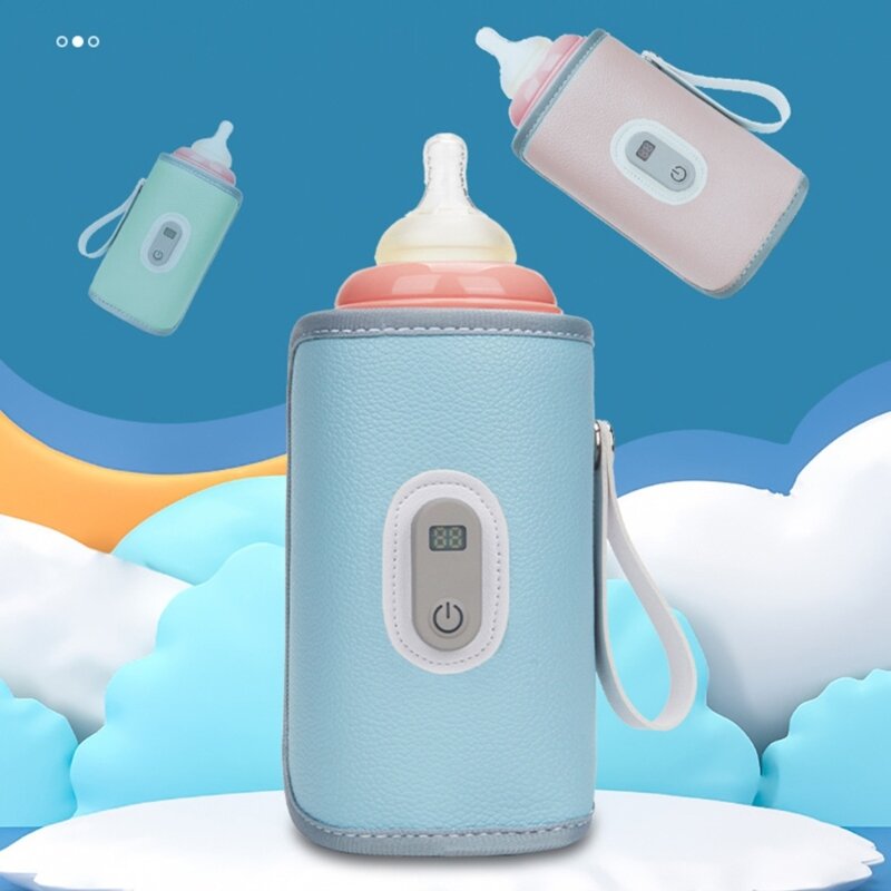 كم عازل لزجاجة الحليب USB جهاز تسخين زجاجة الحليب المحمول جهاز ذكي للتحكم في درجة الحرارة زجاجة دفئا