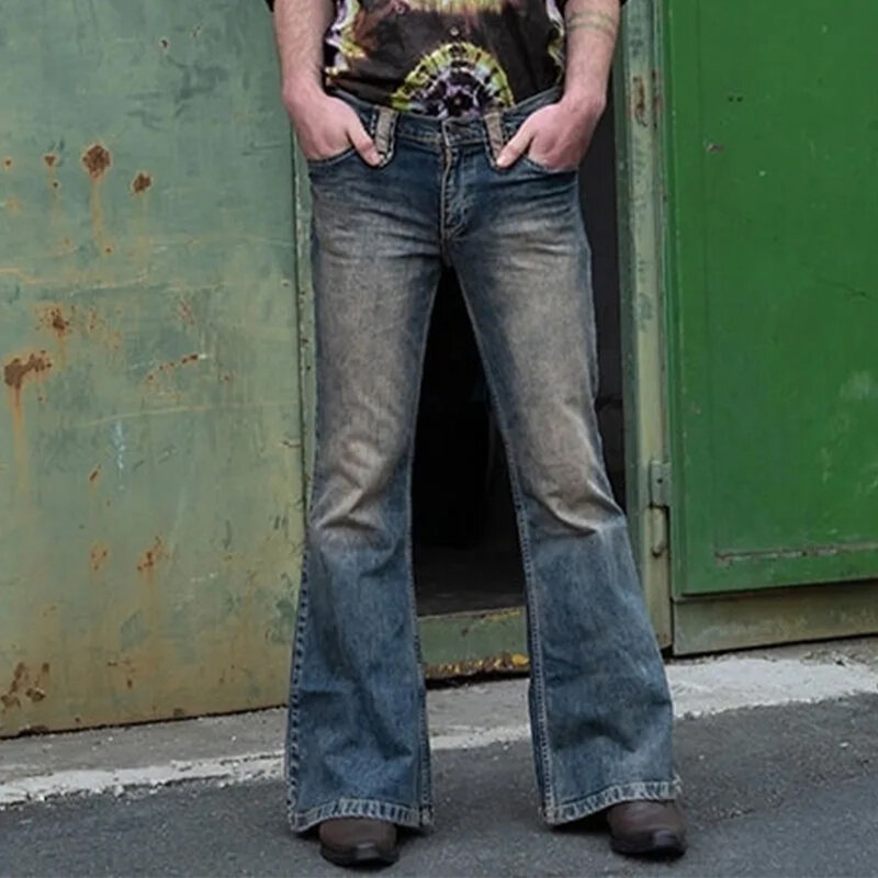 جينز رجالي سادة مستقيم ، بنطلون بزر الشارع ، قابل للتطبيق على نطاق واسع ، أزياء الشارع الشهير