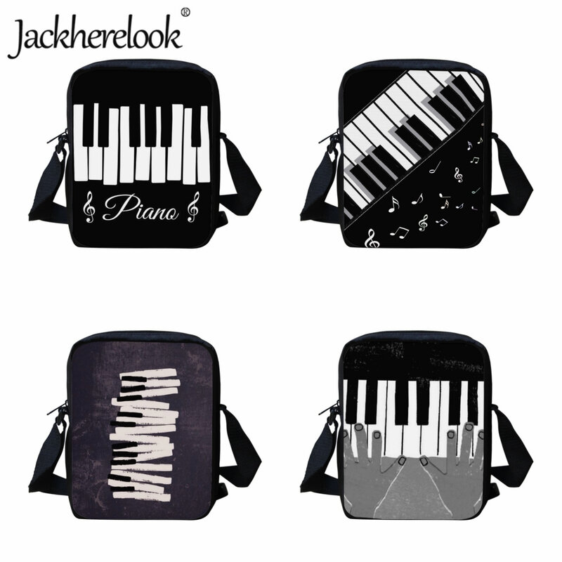 حقيبة كروس بمفتاح بيانو فني من Jackherelook حقيبة مدرسية للأطفال على أحدث طراز للمراسلة حقيبة كتف للأولاد والبنات غير رسمية هدية مخصصة