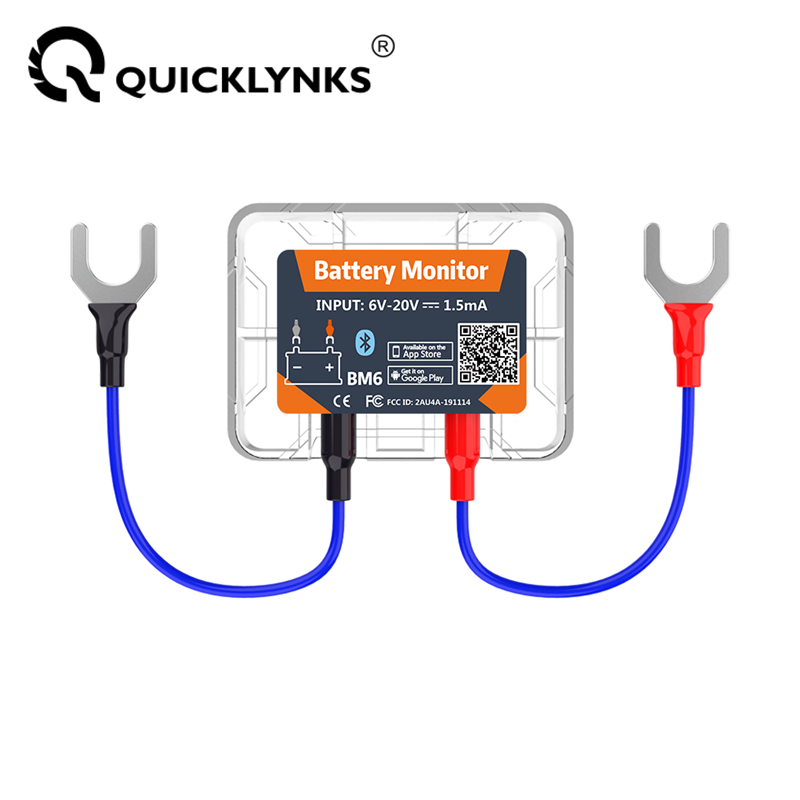 QUICKLYNKS-بطارية مراقبة للسيارة ، تطبيق مراقبة الصحة ، اختبار البطارية لنظام أندرويد IOS ، حار ، لاسلكي ، بلوتوث 4.0 ، 12 فولت ، BM6