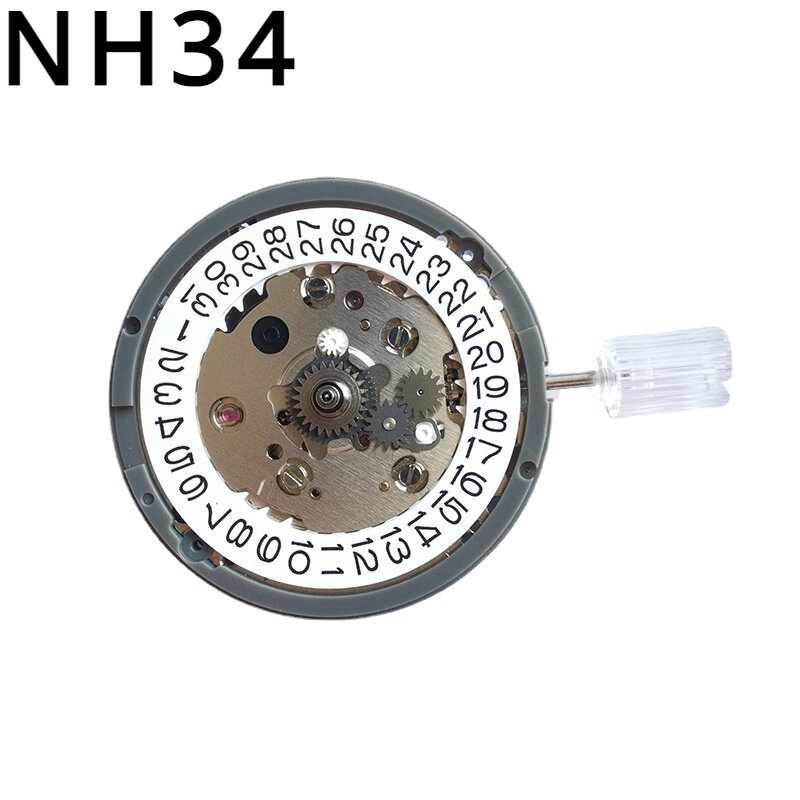 ساعة حركة ميكانيكية أوتوماتيكية ، علامة تجارية جديدة ، يابانية أصلية ، Nh34a ، Nh34 ، ملحقات حركة 4-Pin