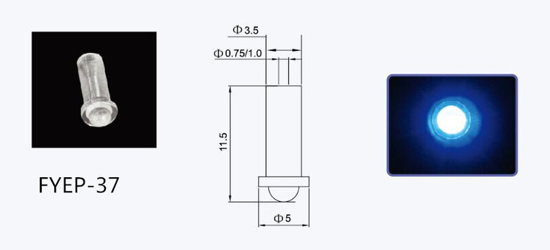 FYEP-37 نوع صغير الألياف البصرية وأشار أضواء الديكور الألياف البصرية نهاية التجهيزات 30 قطعة للألياف 0.75 مللي متر/1.0 مللي متر