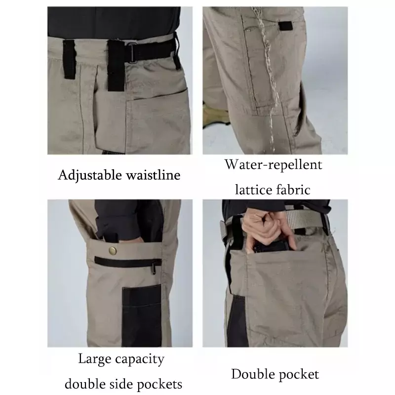 الرجال البضائع السراويل متعددة جيوب العمل السراويل السراويل التكتيكية غير رسمية الذكور أبلى مستقيم الخريف ملابس شتوية مقاومة بنطلون