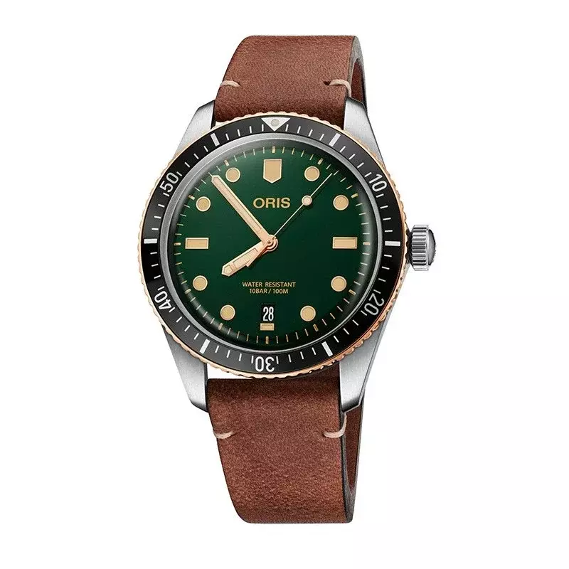 ساعة كوارتز أوتوماتيكية خمسة وستين غواصًا للرجال ، قرص يدوي ثلاثي رقيق ، 40 ، حزام أخضر ، أسود ، مضيء ، موضة كاجوال ،
