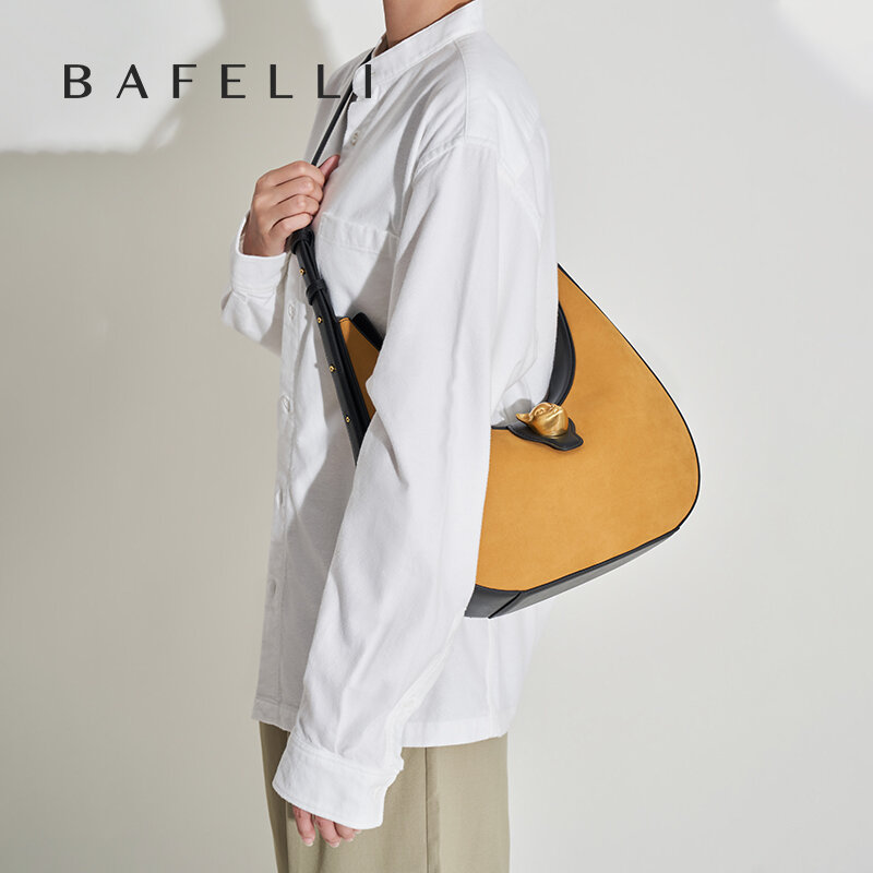 حقيبة يد نسائية جديدة لعام 2023 من BAFELLI سلسلة من الجلد الطبيعي بعلامة تجارية فاخرة وعصرية على الطراز العتيق شنط كتف للسيدات