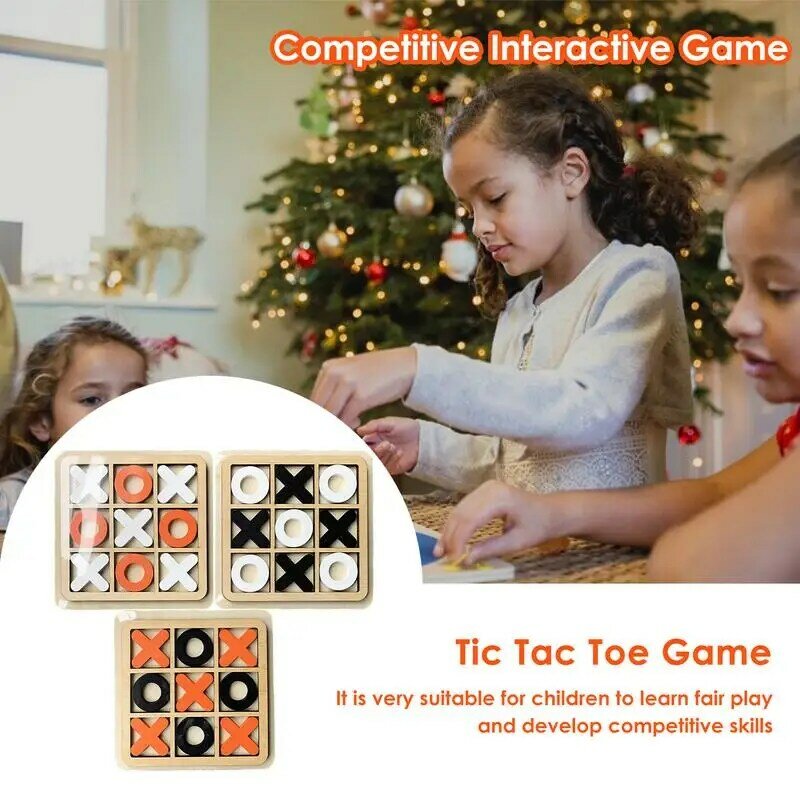 لعبة خشبية X & O كتل طاولة القهوة ديكور متعة ألعاب استراتيجية تعليمية الدماغ لغز لعبة تفاعلية للأطفال البالغين