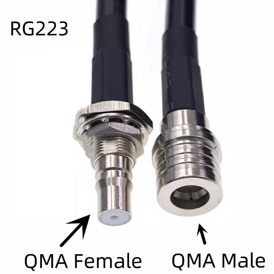 RG223 كابل QMA ذكر إلى QMA أنثى جاك ل إشارة الداعم LTE مجموعة انخفاض فقدان كابل 50ohm