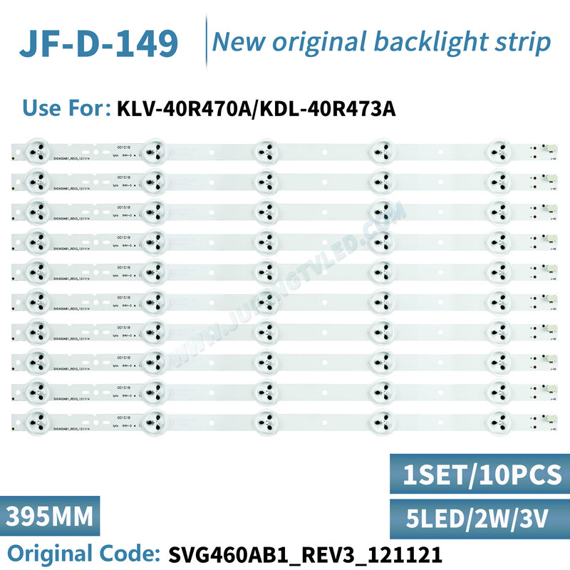 شريط إضاءة خلفية LED لـ KDL40R450A ، KDL-40R473A ، SVG400A81_REV3_121114 ، 5LED ، 395 مللي متر ، 10 قطعة ، مجموعة جديدة