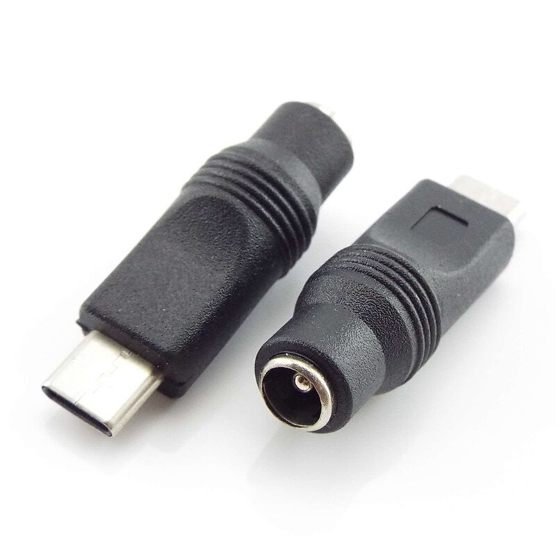 1 قطعة تيار مستمر محول الطاقة محول نوع-C USB ذكر إلى 5.5x2.1 مللي متر أنثى جاك موصل لأجهزة الكمبيوتر المحمول المحمول الكمبيوتر المحمول