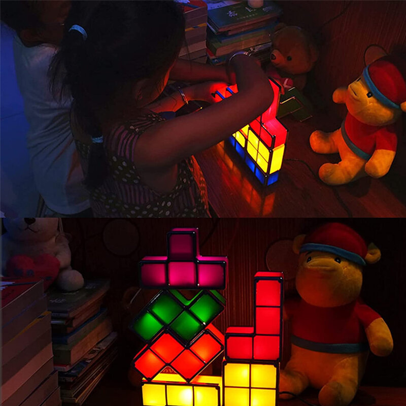 ثلاثية الأبعاد تكويم LED ضوء الليل للأطفال ، 7 ألوان ، DIY بها بنفسك ، لغز ، المنزل ، غرفة نوم ، مصباح مكتبي ، مثالية لعيد ميلاد ، هدية للفتيات ، صبي ، في سن المراهقة