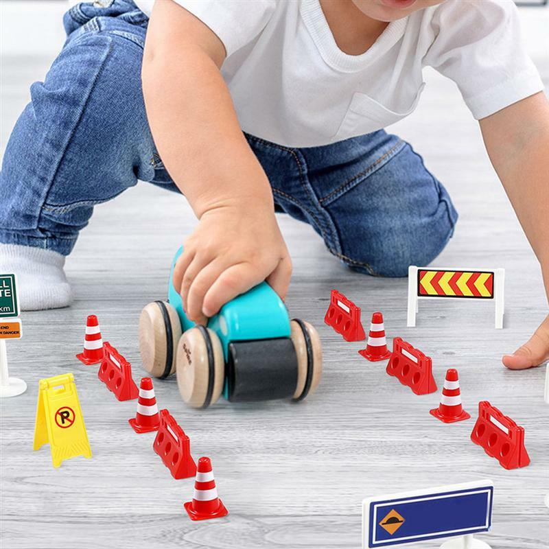 1 مجموعة من 31 قطعة الطريق علامة المرور نموذج الإبداعية لعبة Diy بها بنفسك مدينة وقوف السيارات Script ألعاب تعليمية للأطفال لعبة هدية