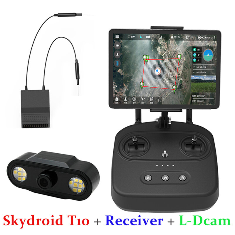 Skydroid T10 التحكم عن بعد ث/كاميرا صغيرة R10 ريسيفر 4 في 1 مع 10 كجم نقل خريطة رقمية لآلة حماية النبات