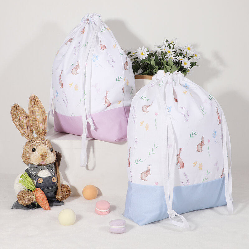 حقيبة تخزين حلوى أرنب عيد الفصح ، تصميم أرنب فائق النعومة ، حقيبة هدايا مزخرفة ، ديكور منزلي