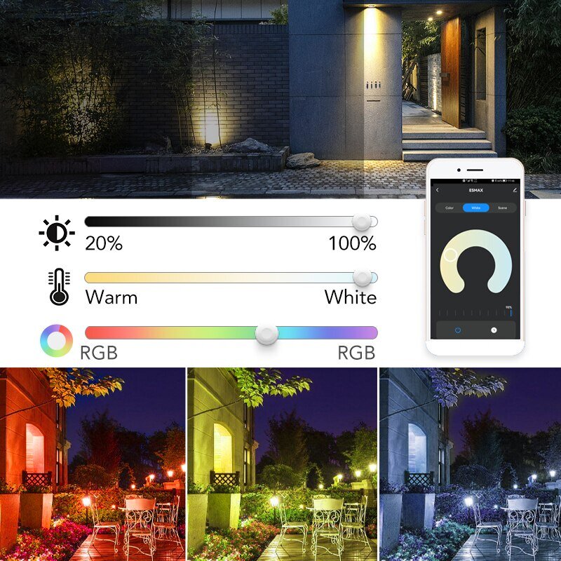مصباح تويا RGB يعمل بالتطبيق الذكي للتحكم الصوتي RGBCW CCT-ak 30W 50W من أجل إضاءة الحفلات والحدائق والأماكن الخارجية