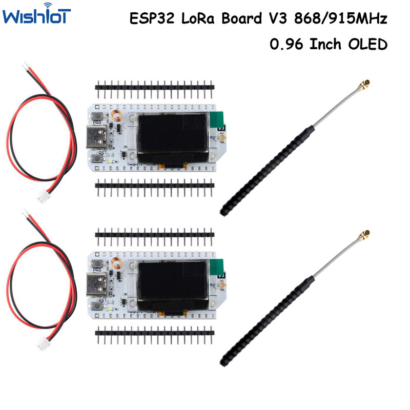 2 مجموعة 0.96 بوصة OLED SX1262 Wifi BLE ESP32 V3 عقدة مجلس التنمية LoRa32 IoT ديف مجلس 868/915Mhz هوائي نسخة مطورة