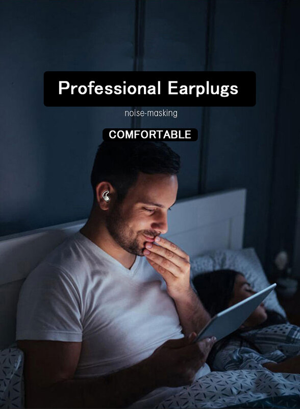 سدادات أذن قابلة لإعادة الاستخدام للنوم ، والحد من الضوضاء ، وسدادات أذن للنوم من السيليكون ، وحماية السمع ، ومنع الصوت