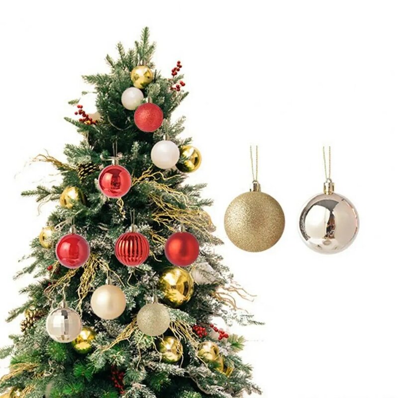 24 قطعة كرات عيد الميلاد مشرق اللون ماتي تعزيز الغلاف الجوي شجرة عيد الميلاد بريق كرات عيد الميلاد حلية حفلة للمنزل