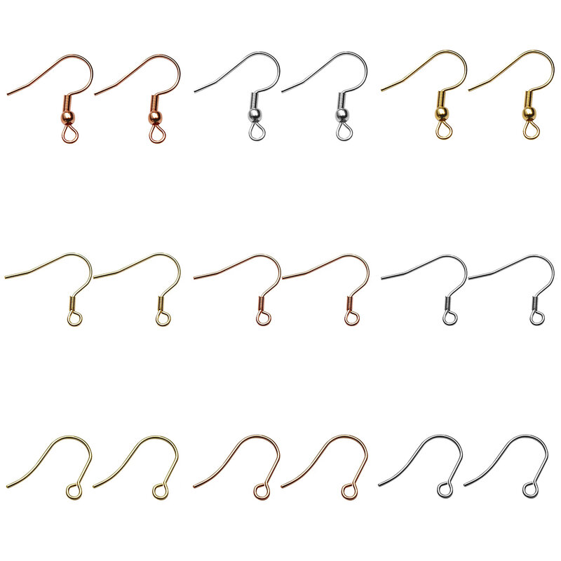 50 قطعة 3 نمط الفولاذ المقاوم للصدأ القرط هوك الصيد المشابك يارواير Earring بها بنفسك القرط النتائج ل مستلزمات صناعة المجوهرات اكسسوارات