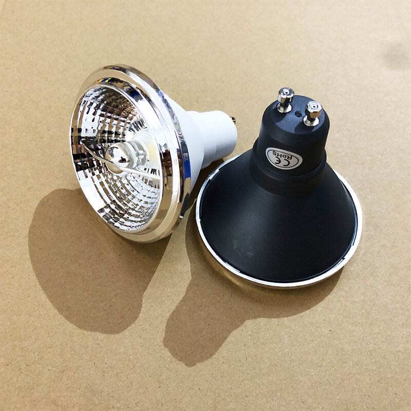 عكس الضوء COB LED الأضواء ، LED لمبة مصباح ، مصابيح السقف راحة ، الإضاءة في الأماكن المغلقة ، الجسم الأسود والأبيض ، 7 واط ، 10 واط ، AR70 ، GU10 ، AC85-265