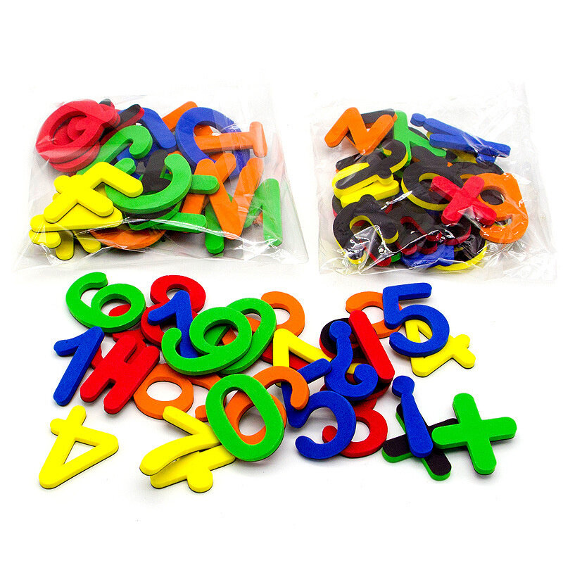 24-76pcs EVA Foam Magnetic Alphabet Letters Learning Spelling Counting Set Refrigerator Stickers Educational Toys For Toddlers