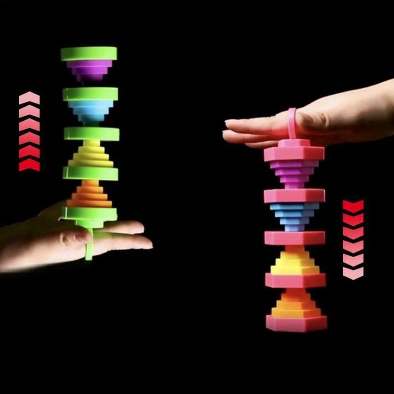 لعبة مكدس برج الجزرة ثلاثية الأبعاد للبالغين والأطفال ، لعبة تململ يدوية ، تساعد على تخفيف التوتر ، التوتر القلق ، فانوس التراص الإصبع
