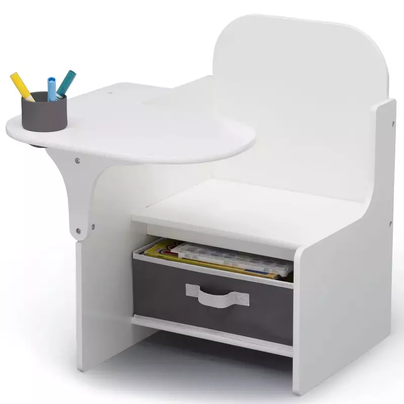 كرسي مكتب كلاسيكي مع صندوق تخزين ، لون أبيض