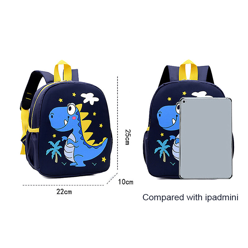 حقائب الظهر ديناصور الكرتون لطيف الأطفال حقيبة الطلاب المدرسية الوردي الأزرق الأصفر على ظهره تخزين سعة كبيرة