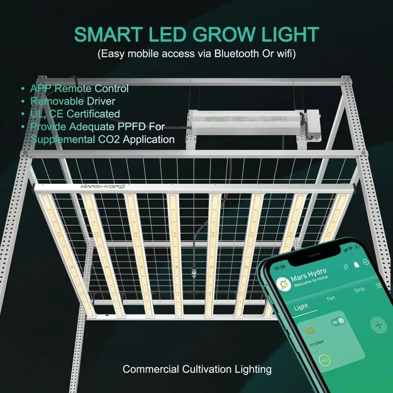 الطيف الكامل الذكية LED تنمو أضواء القضبان ، التجارية تنمو خيمة ، CO2 ، FC-E8000 ، 150x150 سنتيمتر ، 2023 ، 800 واط ، 2023