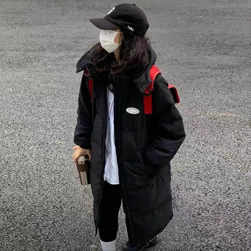 جديد لعام 2023 معطف شتوي من القطن للنساء سترة نسائية بطول متوسط إصدار متعدد الاستخدامات معطف فضفاض وسميك بغطاء للرأس