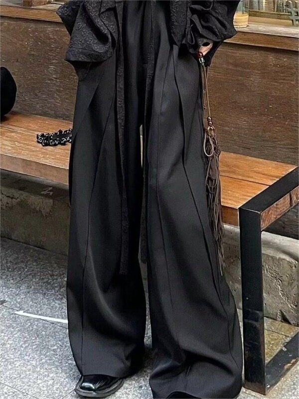 هوتشو-خمر اليابانية نمط السراويل البدلة للنساء ، كبير الحجم خليط ، هاراجوكو Y2K فضفاض ، القوطية ، الأزياء الكورية ، السراويل الشارع الشهير