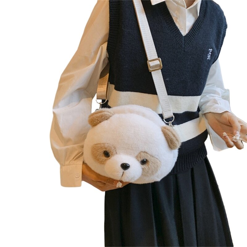 حقيبة كروسبودي لطيفة على شكل باندا حقيبة عصرية حقيبة كتف عصرية متعددة الاستخدامات للفتيات والأطفال في سن المراهقة حقيبة الهاتف