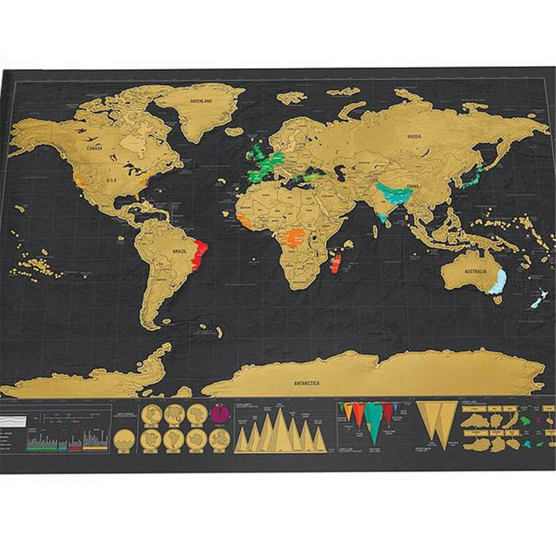 خريطة خدوش للعلامات التجارية ، طبعة عالمية من الصين ، بطاقة لكمة للسفر ، سجل درب السفر ، ملصقات ديكور الجدار الفنية ، خريطة الديكور