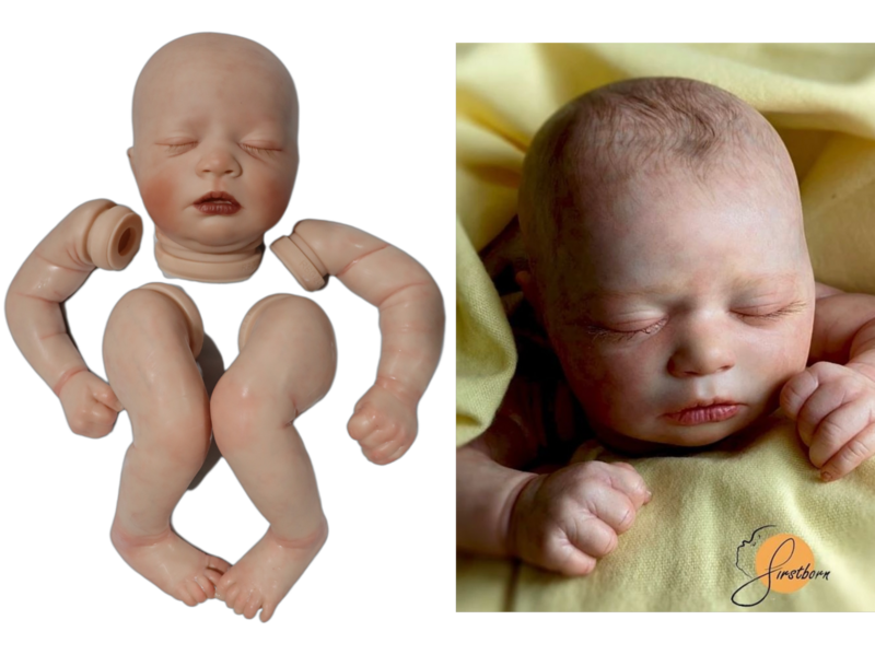19inch Painted Kit Bebe Reborn Skya By Artist High Quality Unassembeld Kit Real Photo Soft Touch Lifelike DIY Part Chrstmas Gift