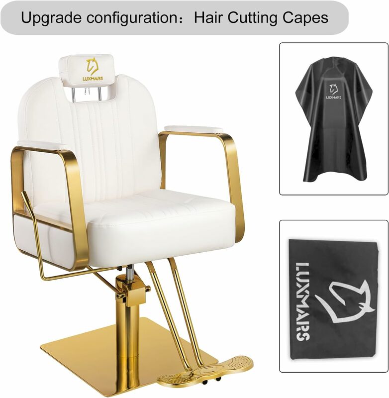 كرسي حلاقة مستلق مع كرسي دوار دوار ، كرسي هيدروليكي لصالون الشعر ، درجة ، صالون وشم ، منتجع تجميل تشاي