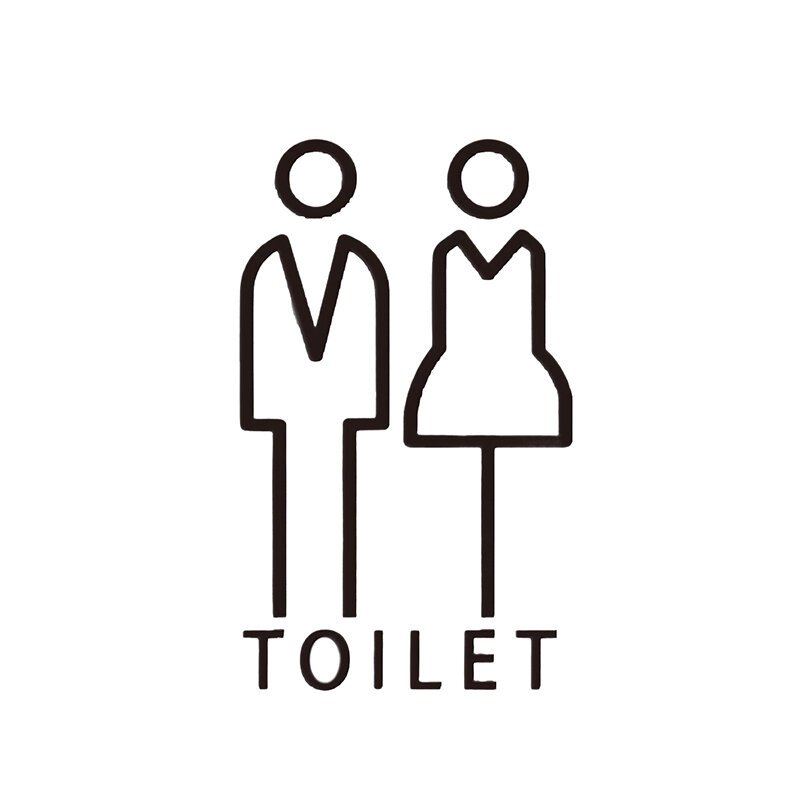 لافتة مرحاض ثلاثية الأبعاد من الأكريليك للرجال والنساء ، لافتة مرحاض عام ، شخصية إبداعية ، أسلوب بسيط