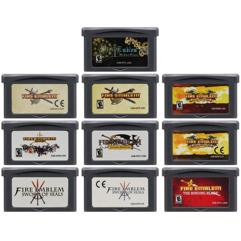 خرطوشة لعبة Fire embem Series GBA ، بطاقة وحدة التحكم في ألعاب الفيديو ، 32 بت