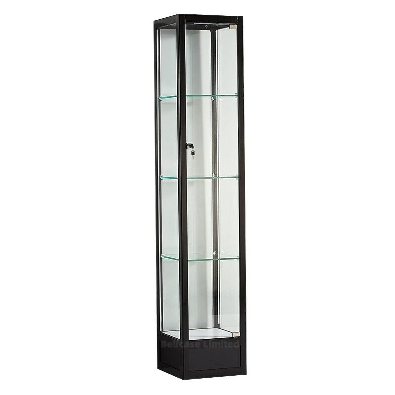معرض زجاجي مخصص مع قفل ، رفوف طويلة ، معرض زجاجي