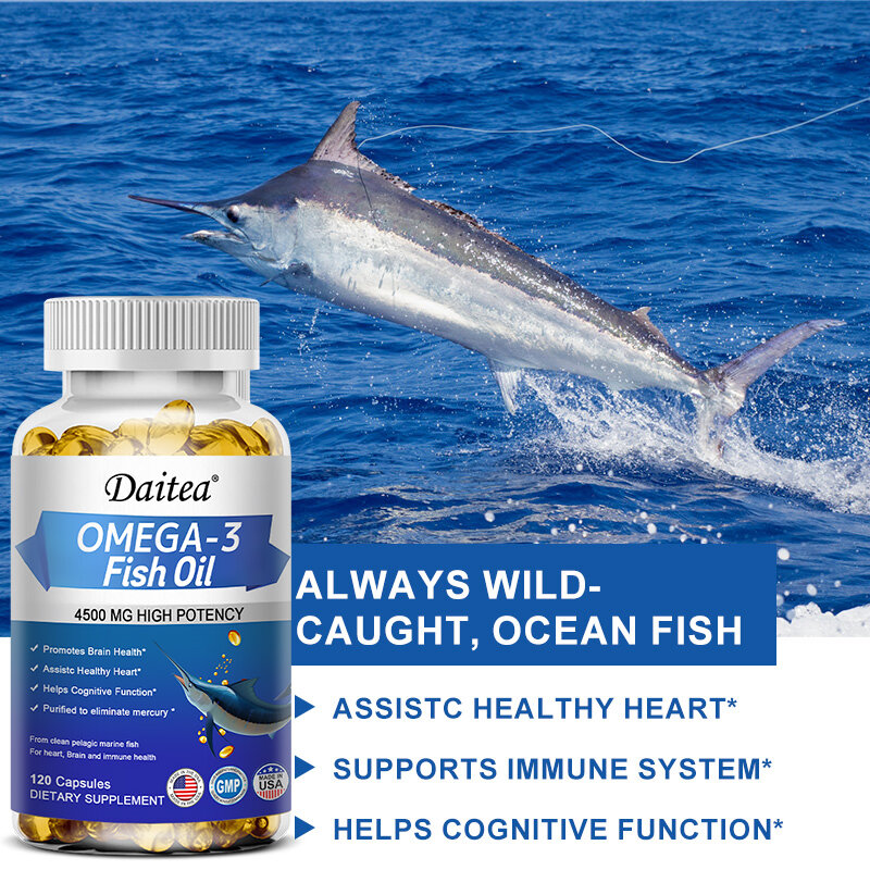 زيت السمك أوميغا-3-يقلل من القلب ، ويحسن إجهاد القلب والعين ، والوظيفة المعرفية ، والقدرة المعرفية والتعلم