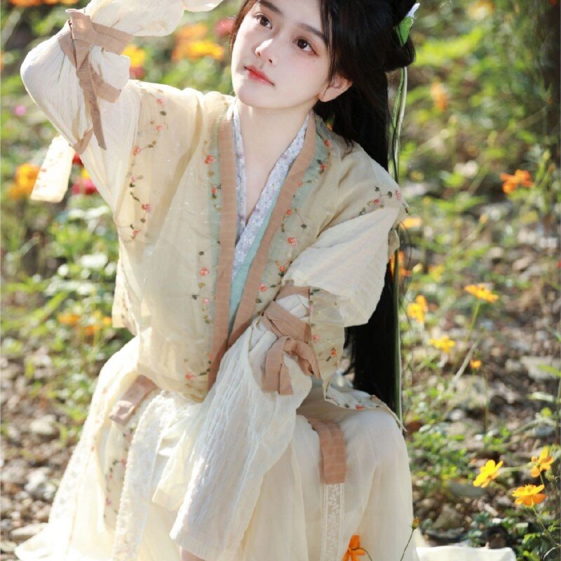 ملابس هان الصينية للنساء ، عناصر جديدة ، زي قديم يومي ، تنورة صغيرة