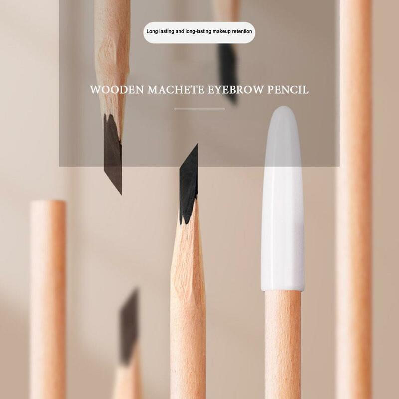قلم الحواجب الخشبي مقاوم للماء قلم الحواجب سهل الحاجب مستحضرات التجميل ماكياج تطبيق غير تلطخ طويلة إلى قلم رصاص دائم D2V9